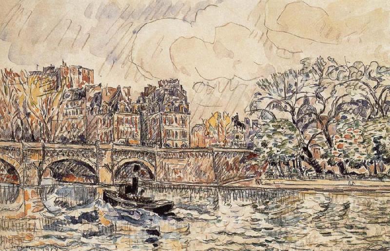 Paul Signac The new bridge of Paris Germany oil painting art